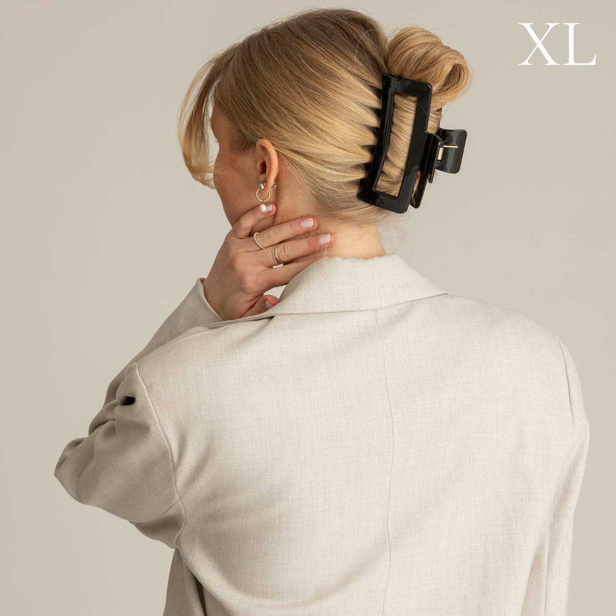 XL-hårklämma med stark fjäder - håller uppe hela håret